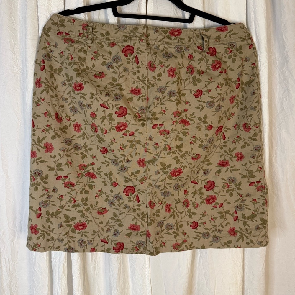 Ann Taylor Floral Pencil Skirt - Red and Green